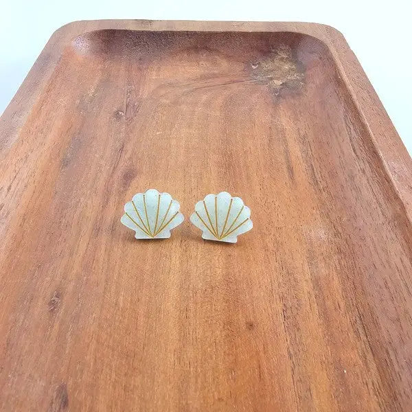 Seashell Studs - Seafoam Pearl USA ?? - Seafoam Pearl / OneSize - Earrings