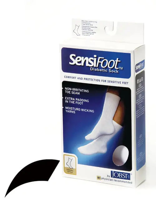 Sensifoot Diabetic Sock Crew Black Medium - Diabetes Care