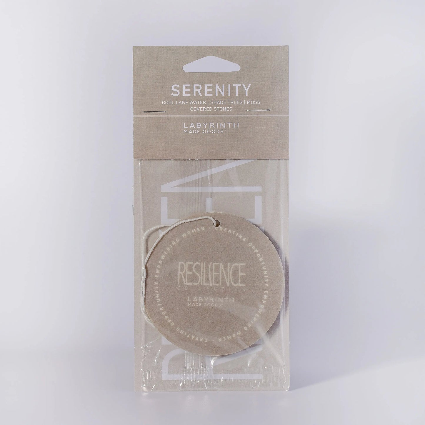 Serenity candle is filled in a beautiful custom glass vessel with the word - Fragrance Card - candle