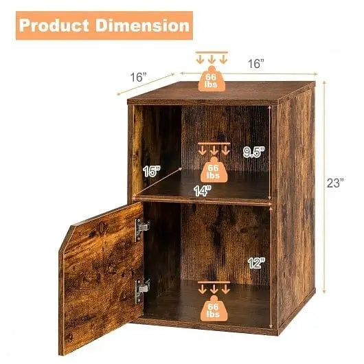 Set of 2 Nightstands Side End Table for Living Room-White - Color:White - Nightstands