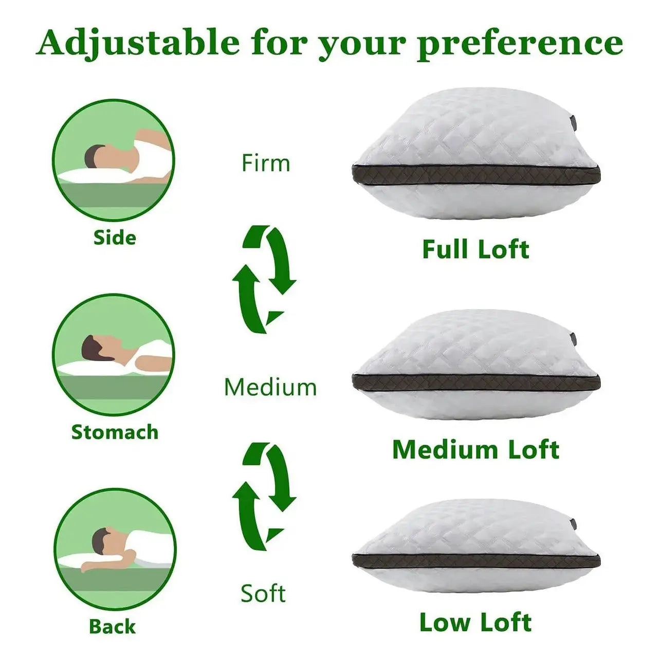 Set of 2 Standard Shredded Memory Foam Polyester Pillow with Removeable Cover - Pillows