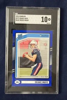 SGC 10 GEM - 2024 Panini Donruss Drake Maye #379 Press Proof BLUE (RC) - Trading Card