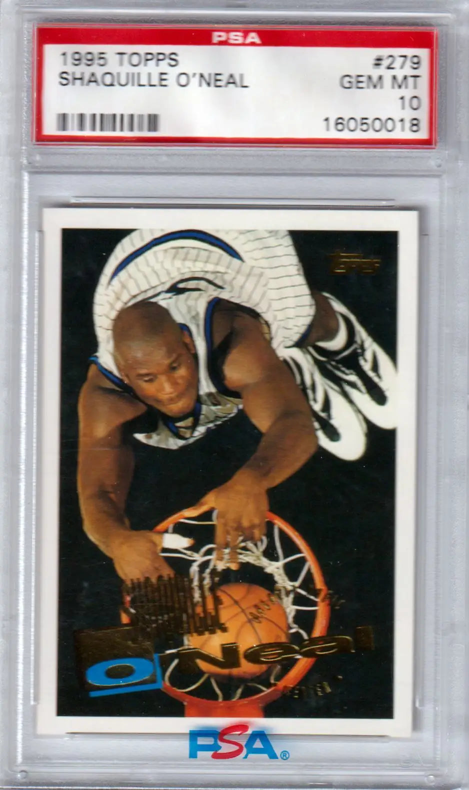 Shaquille O’Neal basketball card from Columbia Hobby, GEM MINT Magic 1995-96 Topps