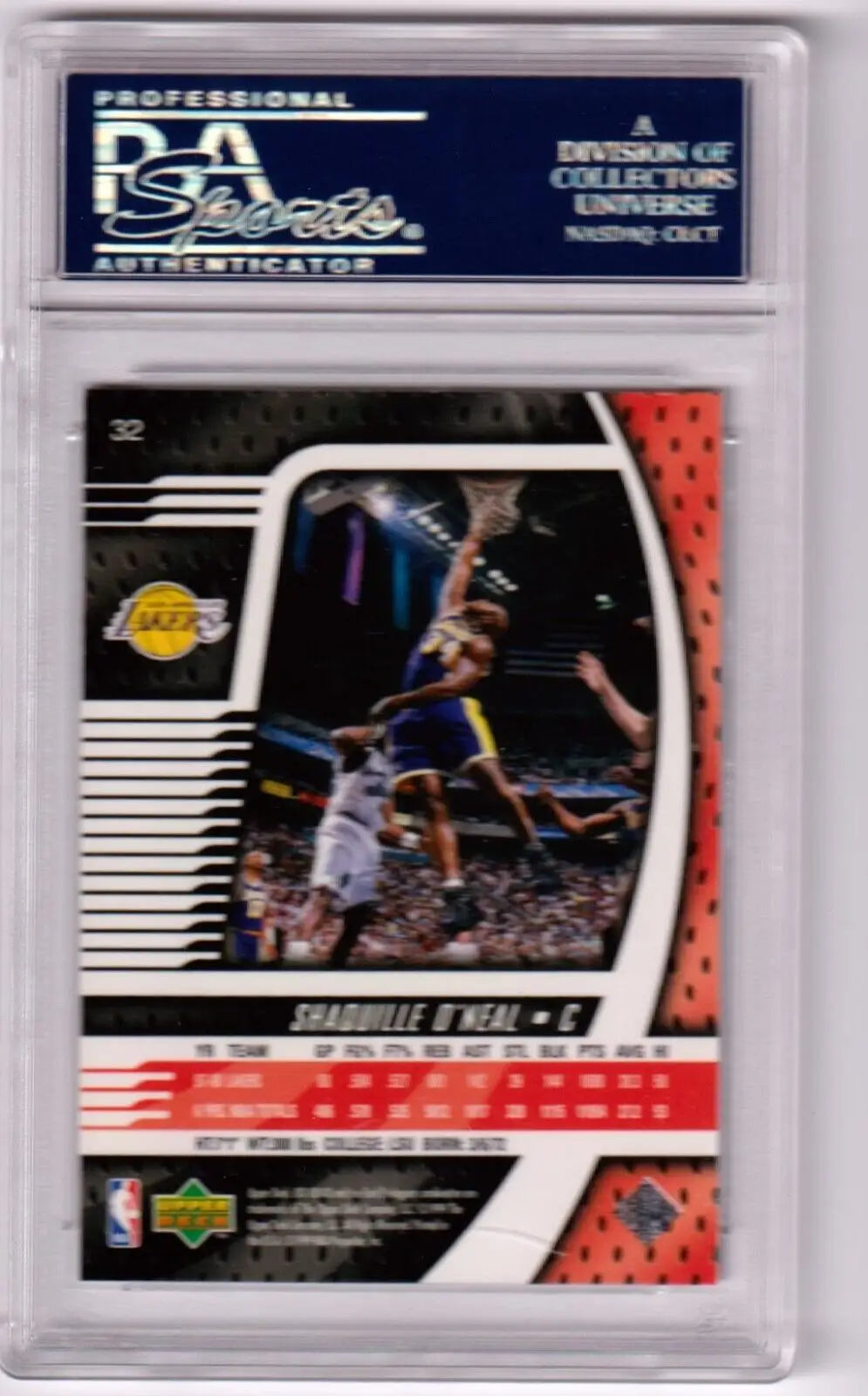 Graded Shaquille O’Neal 1998-99 Upper Deck Ionix basketball card in PSA 10 GEM MINT