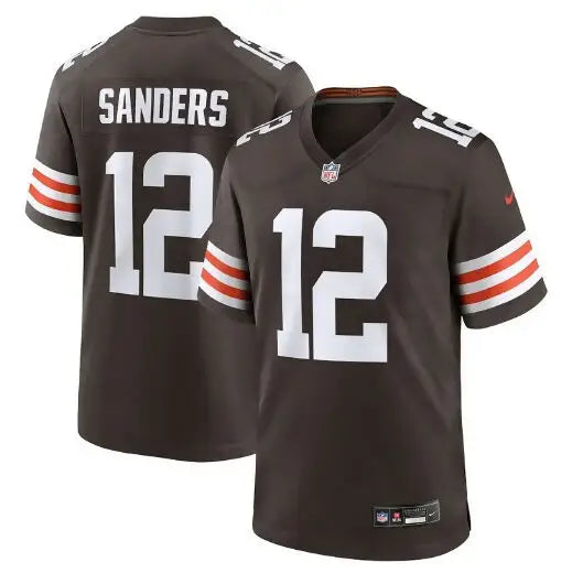 Brown Shedeur Sanders Cleveland Browns Nike 2025 NFL Draft Game Jersey with white numbers