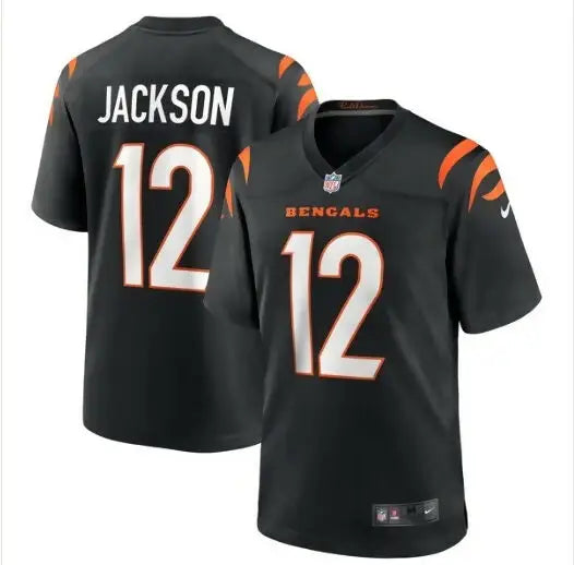 Black and orange Cincinnati Bengals Jackson 12 Nike Game Jersey product image
