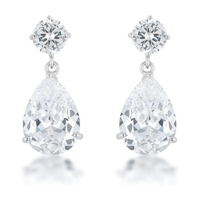 Shimmering CZ Earrings - Earrings