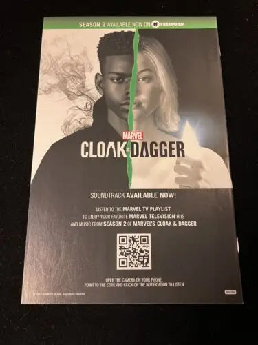 Marvel Cloak & Dagger advertisement on Silver Surfer Black #1 signed by Donny Cates
