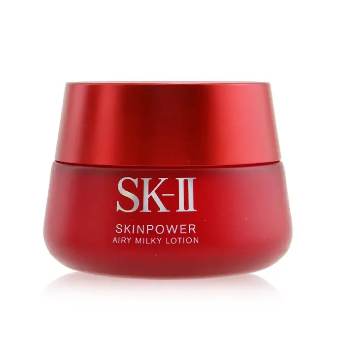 Red jar of SK-II SKINPOWER Airy Milky Lotion 80g/2.7oz for radiant skin