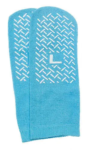 Slipper Socks; Large Sky Blue Pair Men’s 7-9 Wms 8-10 - Aids to Daily Living