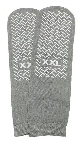 Slipper Socks; XXL Grey Pair Men’s 12-13 - Aids to Daily Living
