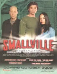 Promotional poster for Smallville Season 4 trading card sell sheet with main characters