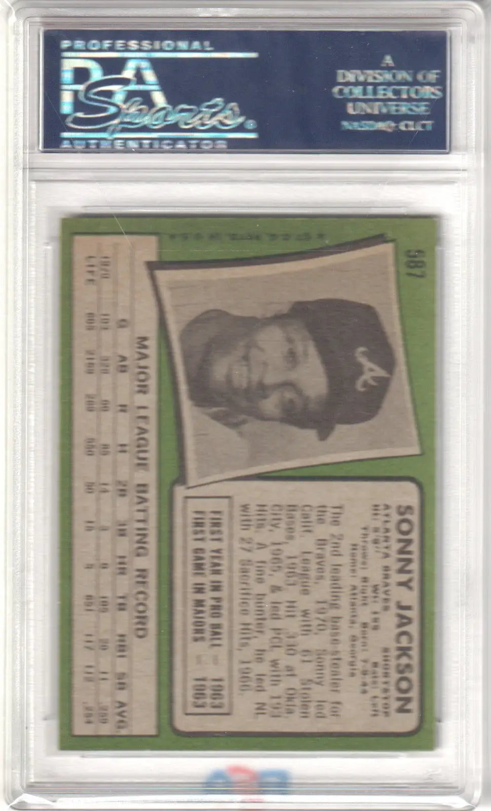Graded Sonny Jackson 1971 Topps Baseball Card in NM-MT condition from Columbia Hobby