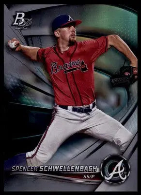 Baseball card of Spencer Schwellenbach from Bowman Platinum Top Prospects series