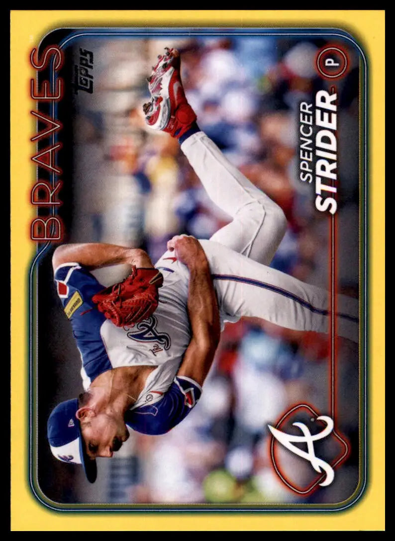 Spencer Strider baseball card from 2024 Topps Yellow #11 Atlanta Braves