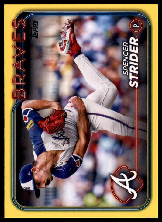 Spencer Strider baseball card from 2024 Topps Yellow #11 Atlanta Braves