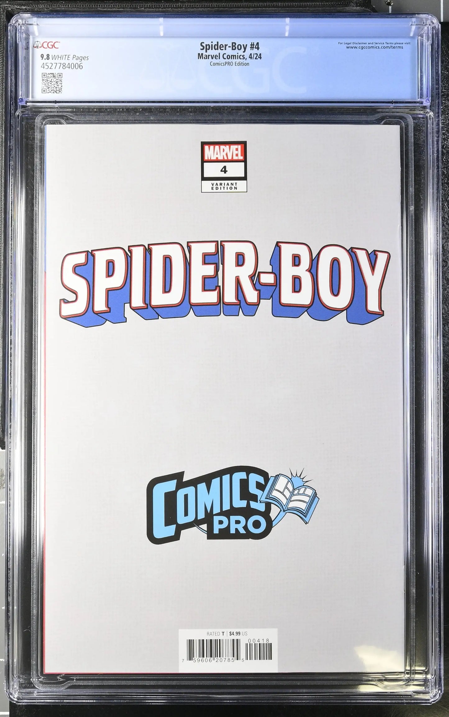 Spider-Boy 4 Ramos Partial Sketch ComicsPro Variant Graded CGC 9.8