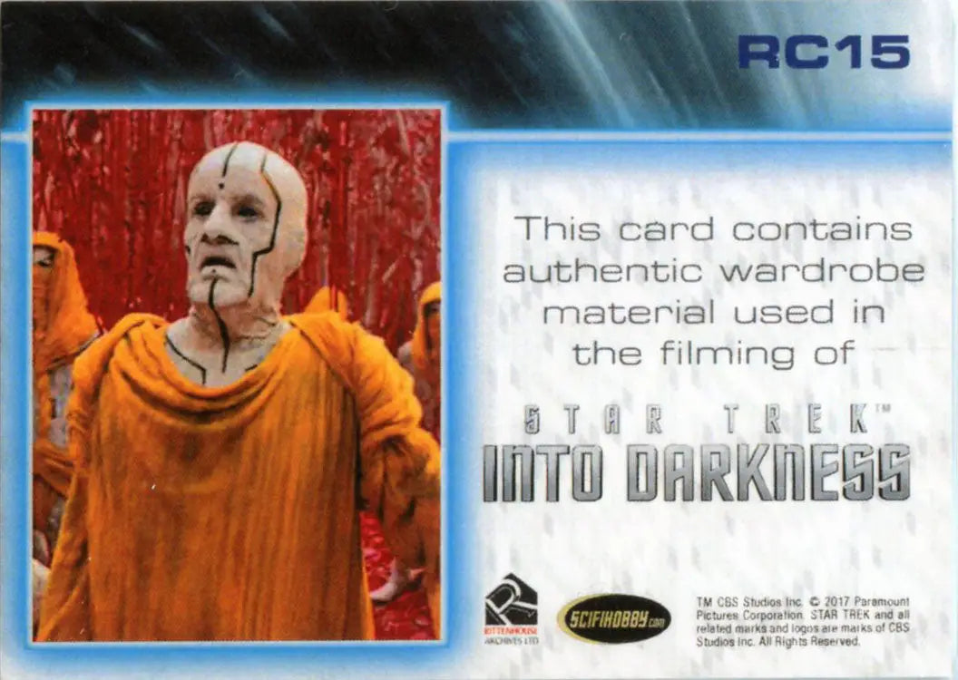 Trading card of a Nibirian Warrior with facial markings on a red background