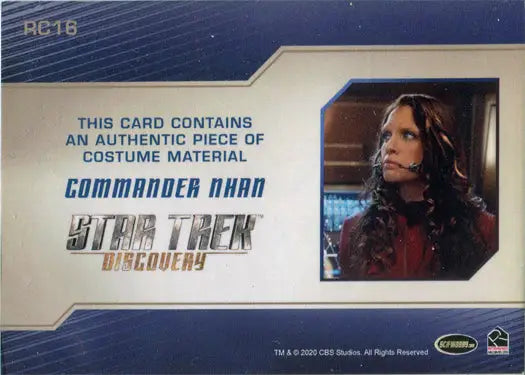 Star Trek Discovery relic costume card featuring Rachel Ancheril as Cmd Nahn