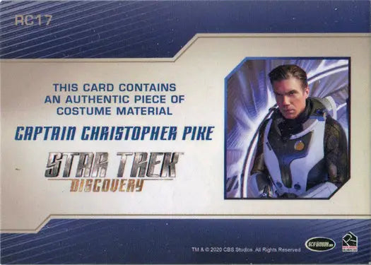 Relic costume card featuring Anson Mount as Capt. Pike from Star Trek Discovery Season 2