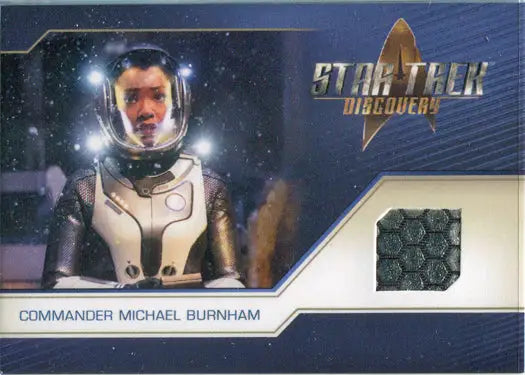 Trading card featuring Sonequa Martin-Green in spacesuit, Star Trek Discovery Relic Costume Card