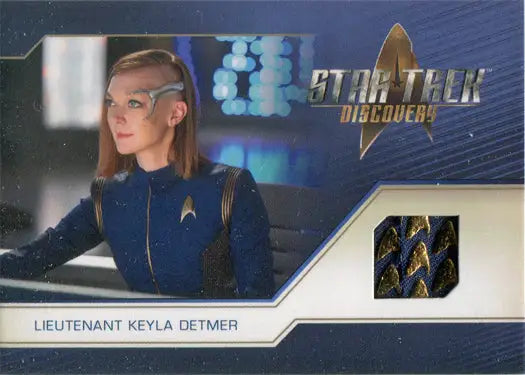 Trading card of Star Trek Discovery Relic Costume Card RC30 featuring Lt. Detmer in uniform