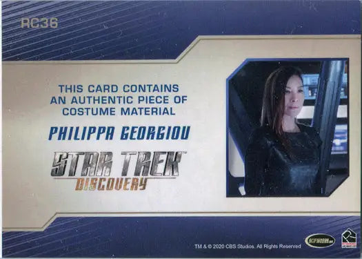 Michelle Yeoh as P Georgiou on Star Trek Discovery relic costume card RC36