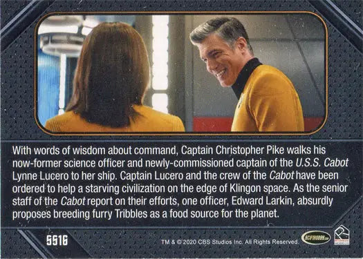 Scene from Star Trek Discovery featuring two characters in conversation for Short Treks Chase Card