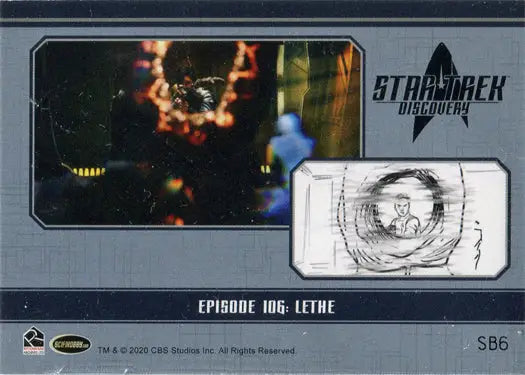 Trading card showcasing storyboard artwork chase from Star Trek Discovery episode Lethe