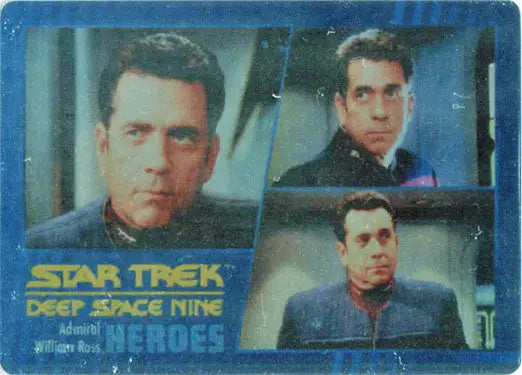 Star Trek Deep Space Nine trading card featuring male character headshots from a chase set