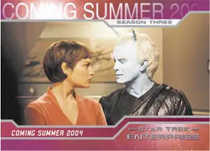 Promotional Star Trek Enterprise trading card featuring human and alien characters