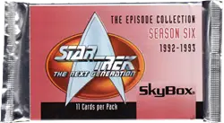 Sealed card pack of Star Trek The Next Generation Season 6 trading cards by SkyBox