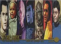 Collage of Star Trek characters on the Season 1 Promo Card for trading cards collection