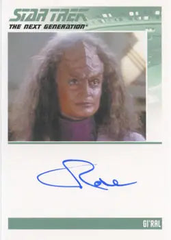 Autograph card featuring Klingon character from Star Trek TNG, Cristine Rose trading card