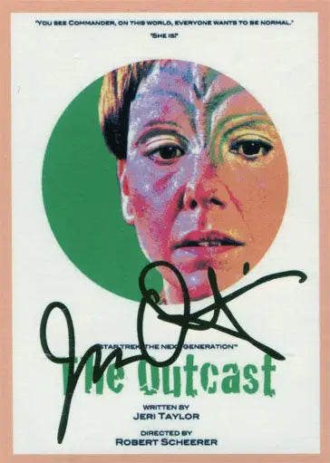 Colorful portrait in circular frame from Star Trek TNG Portfolio Prints trading cards