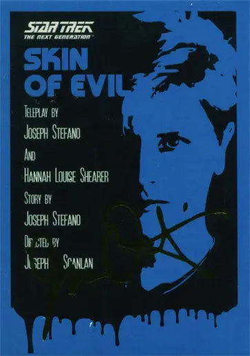 Star Trek TNG Skin of Evil episode cover on Star Trek trading card Portfolio Print