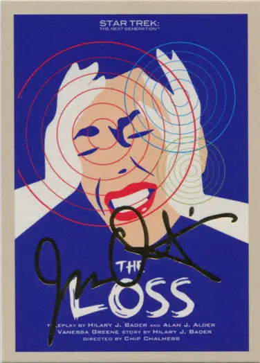 Stylized poster for Star Trek: The Next Generation episode The Loss, gold foil stamped parallel