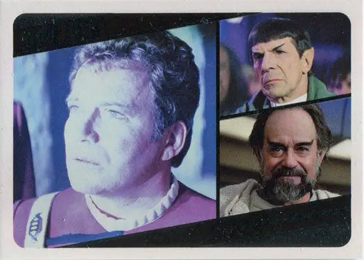 Collage of Star Trek characters from Movies Chase Card M5 Star Trek V collection