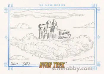 Futuristic city sketch on clouds from Star Trek TOS Portfolio Prints by Dan Day