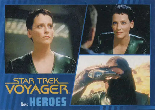 Star Trek Voyager Heroes & Villains Gold Parallel Trading Card showcasing iconic scenes