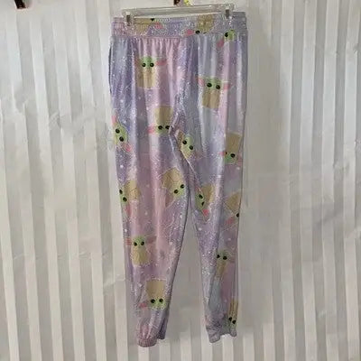 Star Wars Baby Yoda patterned pajama pants with drawstring waist for girls size M