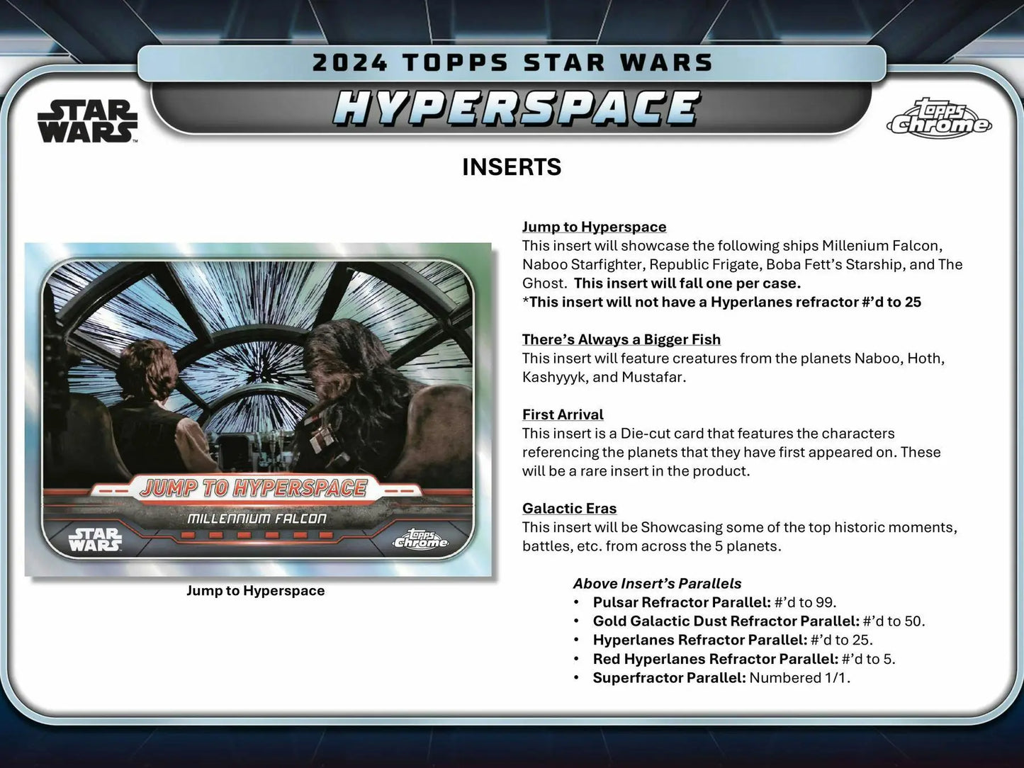 Star Wars trading card from the Star Wars Hyperspace Hobby Box with Hyperlanes Refractor