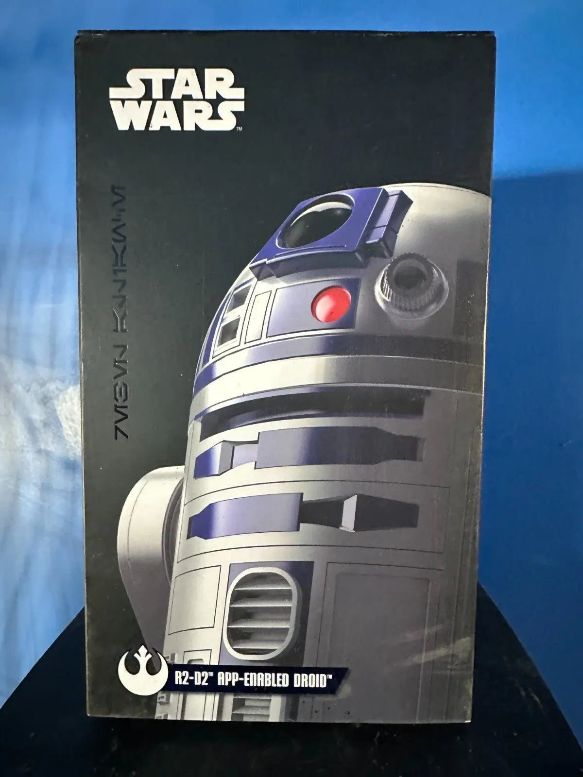 Star Wars R2-D2 app-enabled remote control droid in packaging for toy set with lights and sounds