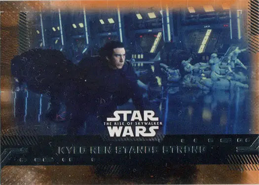 Movie poster for Star Wars: The Rise of Skywalker featuring Kylo Ren Orange Parallel trading card