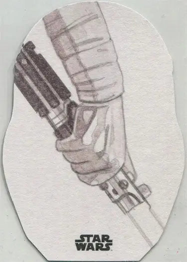 Hand gripping a lightsaber hilt on a Robert Hendrickson Star Wars sketch card