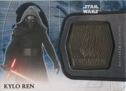 Star Wars trading card featuring Kylo Ren and a metallic emblem from Series 2 set