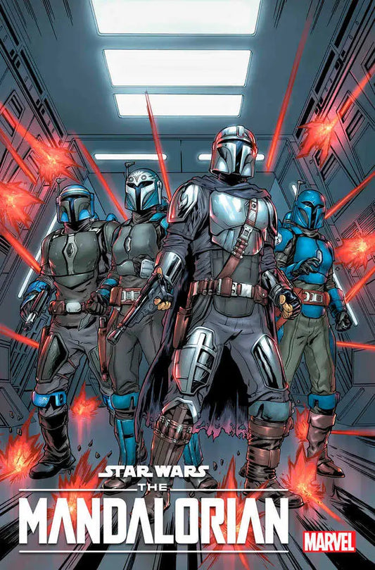 Mandalorian warriors in metallic armor on Star Wars: The Mandalorian Season 2 trading cards