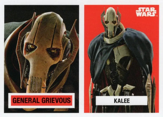 Star Wars trading cards featuring General Grievous and Kalee from Topps Football