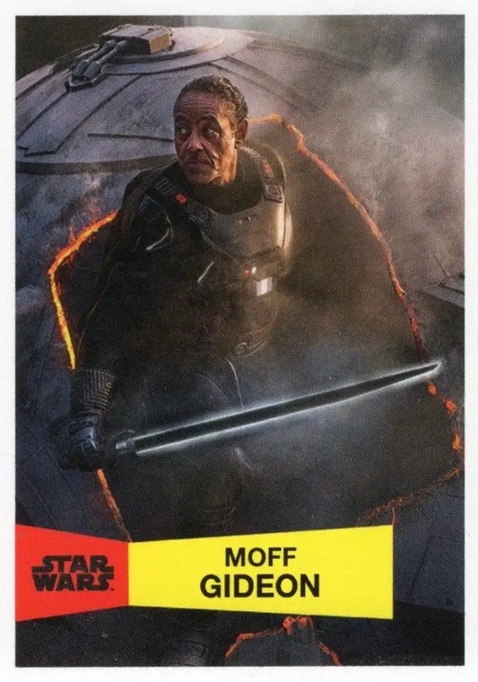 Trading card of Moff Gideon in action from Star Wars Topps Basketball series