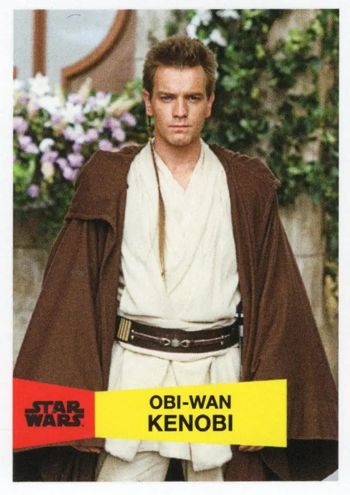 Star Wars trading card of a young man in Jedi robes from Topps Basketball collection